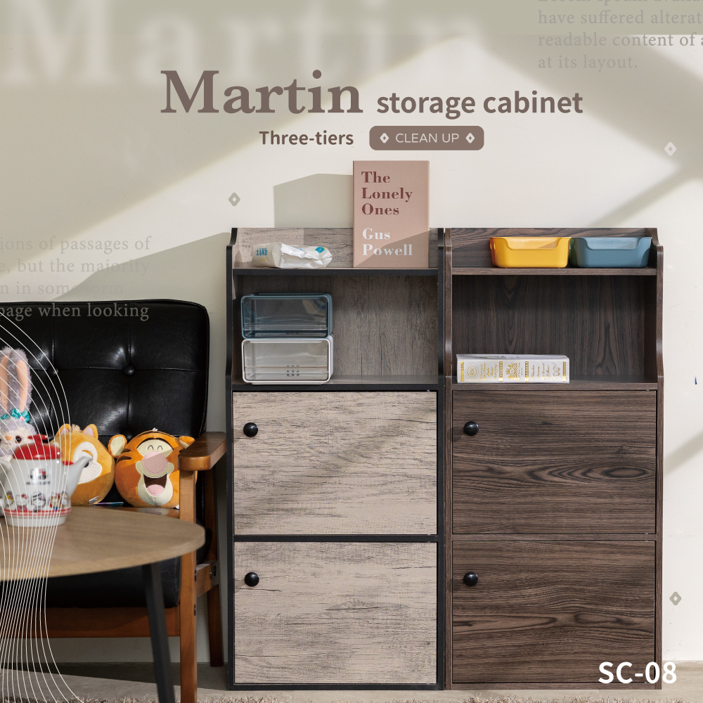 Martin three-tiers storage cabinet
